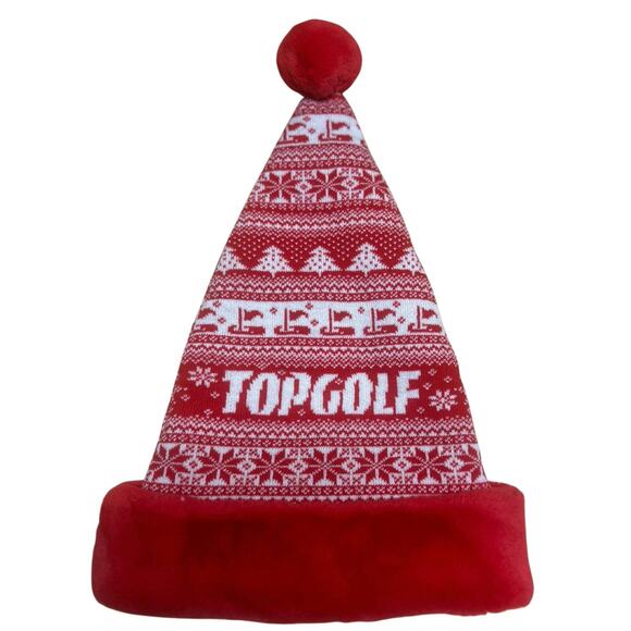 Top Golf Knitted Christmas Hats Cap 19” Length With Red Pompom Santa Christmas - Picture 2 of 5
